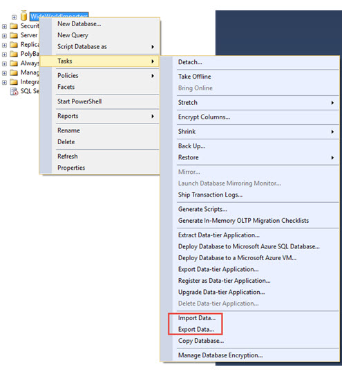 sql import-export wizard