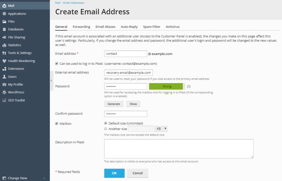 Create-Smartermail-Email-User-Plesk